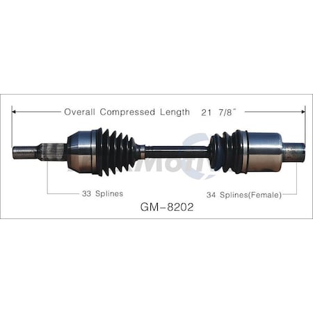 Surtrack Axle Cv Axle Shaft, Gm-8202 GM-8202